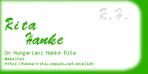 rita hanke business card